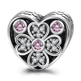 Love Heart Sterling Silver Charm Fit for Bracelet and Necklace