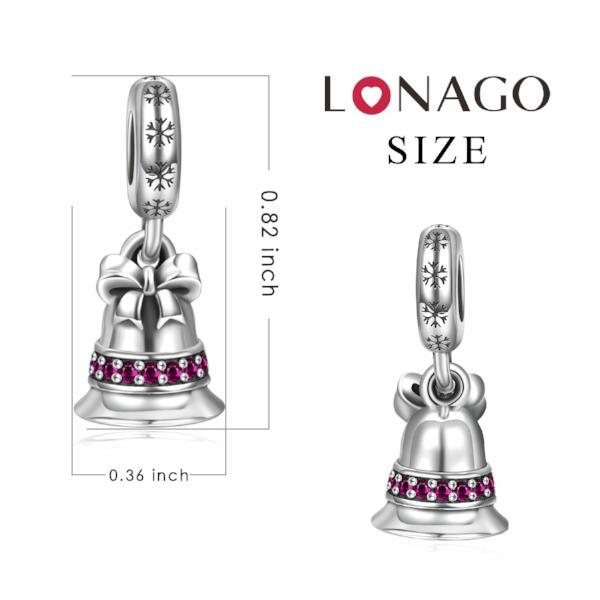 Sterling Silver Christmas Bell Charms Fit for Bracelet and Necklace - 925 Sterling Silver OEM And Customization