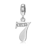 Sterling Silver Number Seven Charms Fit for Bracelet and Necklace - 925 Sterling Silver OEM And Customization