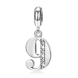 Sterling Silver Number Nine Charms Fit for Bracelet and Necklace - 925 Sterling Silver OEM And Customization