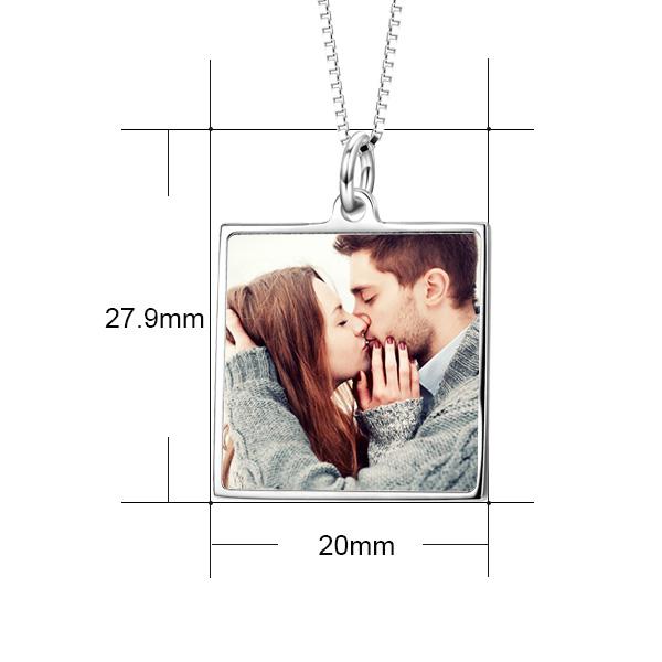 I'm Addicted To You - 925 Sterling Silver Personalized Color Photo &Text Necklace Adjustable 16”-20”