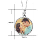 We're Meant For Each Other -  Copper/925 Sterling Silver Personalized Color Photo &Text Necklace Adjustable 16”-20”