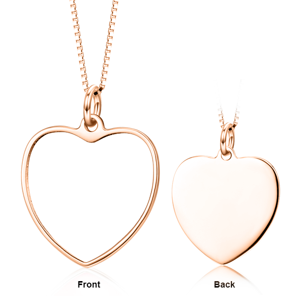 925 Sterling Silver Personalized Color Photo and Engraved in Heart Pendant Necklace