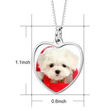 925 Sterling Silver Personalized Color Photo Picture Heart Necklace Adjustable 16”-20”