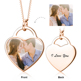 We're Soul Mates - Copper/925 Sterling Silver Personalized Color Photo&Text Necklace Adjustable 16”-20”