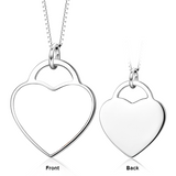 925 Sterling Silver Personalized Pets Color Photo&Text Necklace Adjustable 16”-20”