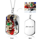 Adjustable 16”-20” Personalized Engraved Color Photo Necklace in 14K Gold