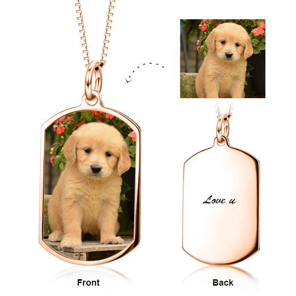 Pets Color Photo 925 Sterling Silver Personalized Necklace Adjustable 16”-20”