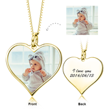 Kids Personalized Engraved Color Photo&Text Adjustable 16”-20”- 14K Gold