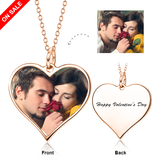 I Must Have You -10K/14K Gold Personalized Color Photo&Text Necklace Adjustable Chain-White Gold/Yellow Gold/Rose Gold