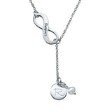 925 Sterling Silver Personalized Infinity Initial Necklace  Adjustable 16”-20”