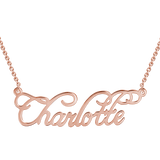 Personalized 925 Sterling Silver "Charlotte" Style Name Necklace