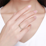 S925 Silver Gold And White Plating Heart To Heart Fashion Ring For Girls