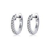 925 Sterling Silver Dazzling CZ Clip-on Earrings  Shining Girl Hoop Earrings for Woman