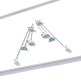 S925 Sterling silver Pearl Dangle Drop Stud Earring Mermaid Tassel Earring