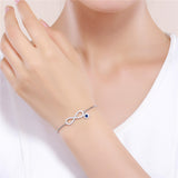 925 sterling  Silver infinity Endless Love Lucky 8 Symbol Charm Adjustable Bracelets