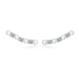 925 Sterling Silver Pearl Crawlers Earring for Women