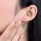 925 Sterling Silver Accessories Bling Heart Knot Earrings Jewelry Set For Women