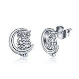 S925 Sterling Silver Owl Cz Stud Animal Earrings Jewelry Set For Women
