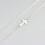 925 Sterling Silver Personalized  Cross Necklace Adjustable 16”-20”
