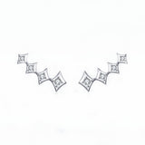 925 Sterling Silver Dazzling Star Stud Earrings