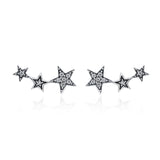 S925 Sterling Silver Five Pointed Star CZ Stud  Earrings For Girls