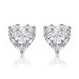 S925 Sterling Silver Fashion Heart Shape Zircon Stud Earrings  For Women