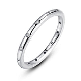 925 Sterling Silver Bands Rings with Cubic Zirconic Women Jewelry