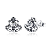 925 Sterling Silver Crown  Stud Earrings For Women