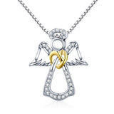925 Sterling Silver Guardian Angel Necklace For Girls