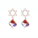 925 Sterling Silver  Dazzling CZ Ear Clip Earrings Love Drop Earrings  Birthday Gift for Woman Girls and Lover
