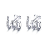 925 Sterling Silver Twist Stud Earrings For Women