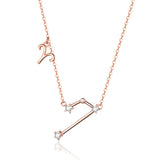 925 Sterling Silver Aries Rose Gold Plated Necklace For Girls