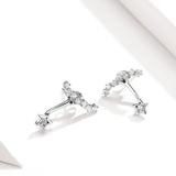 Silver Crystal Star Stud Earrings