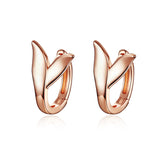 925 Sterling Silver Rose Gold Plated Dolphoin Tail  Stud Earrings For Women