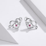 Silver  Love Rose Stud Earrings