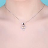 Heart Hand to Hand Silver Pendant Necklace 925 Sterling Silver Choker Statement Necklace Women Silver 925 Jewelry Without Chain