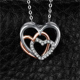 Heart to Heart CZ Silver Pendant Necklace 925 Sterling Silver Choker Statement Necklace Women Silver 925 Jewelry Without Chain