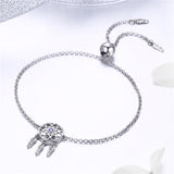 Silver Adjustable Dreamcatcher Charm Bracelet