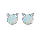  Silver Opal Clip-on Earrings