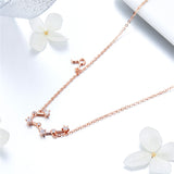 925 Sterling Silver Taurus Rose Gold Plated Necklace