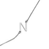 925 Sterling Silver Personalized Sideways Initial Necklace
