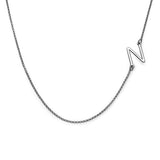 925 Sterling Silver Personalized Sideways Initial Necklace