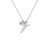 925 Sterling Silver Personalized Angel Wing Necklace