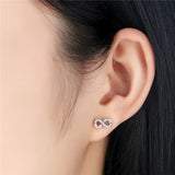 925 Sterling Silver Infinity  Stud Earring  For Girls