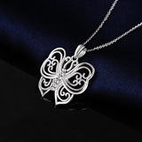 Butterfly Silver Pendant Necklace 925 Sterling Silver Choker Statement Necklace Women Silver 925 Jewelry Without Chain