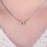 Horseshoe Silver Pendant Necklace 925 Sterling Silver Choker Statement Necklace Women Silver 925 Jewelry Without Chain