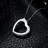 LOVE Heart Silver Pendant Necklace 925 Sterling Silver Choker Statement Necklace Women Silver 925 Jewelry Without Chain