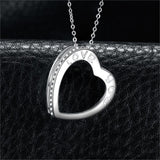 LOVE Heart Silver Pendant Necklace 925 Sterling Silver Choker Statement Necklace Women Silver 925 Jewelry Without Chain