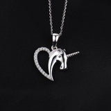 Unicorn Silver Pendant Necklace 925 Sterling Silver Choker Statement Necklace Women Silver 925 Jewelry Without Chain